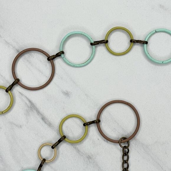 Pastel Hoop Metal Chain Link Belt Plus Size 2X - Picture 6 of 12